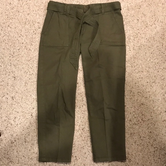 LOFT Cropped Tie Waist Chinos in Marisa Fit - Picture 6 of 6